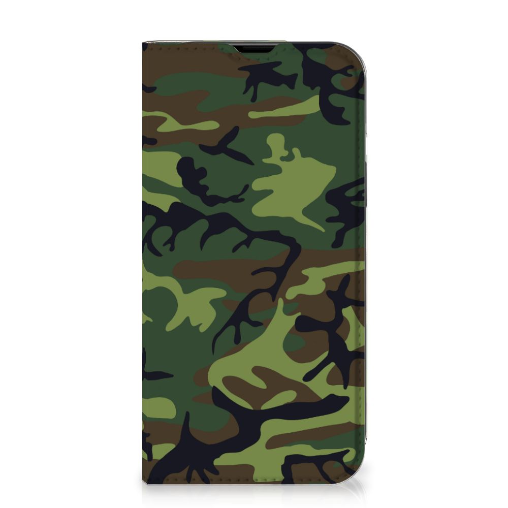 iPhone 14 Hoesje met Magneet Army Dark