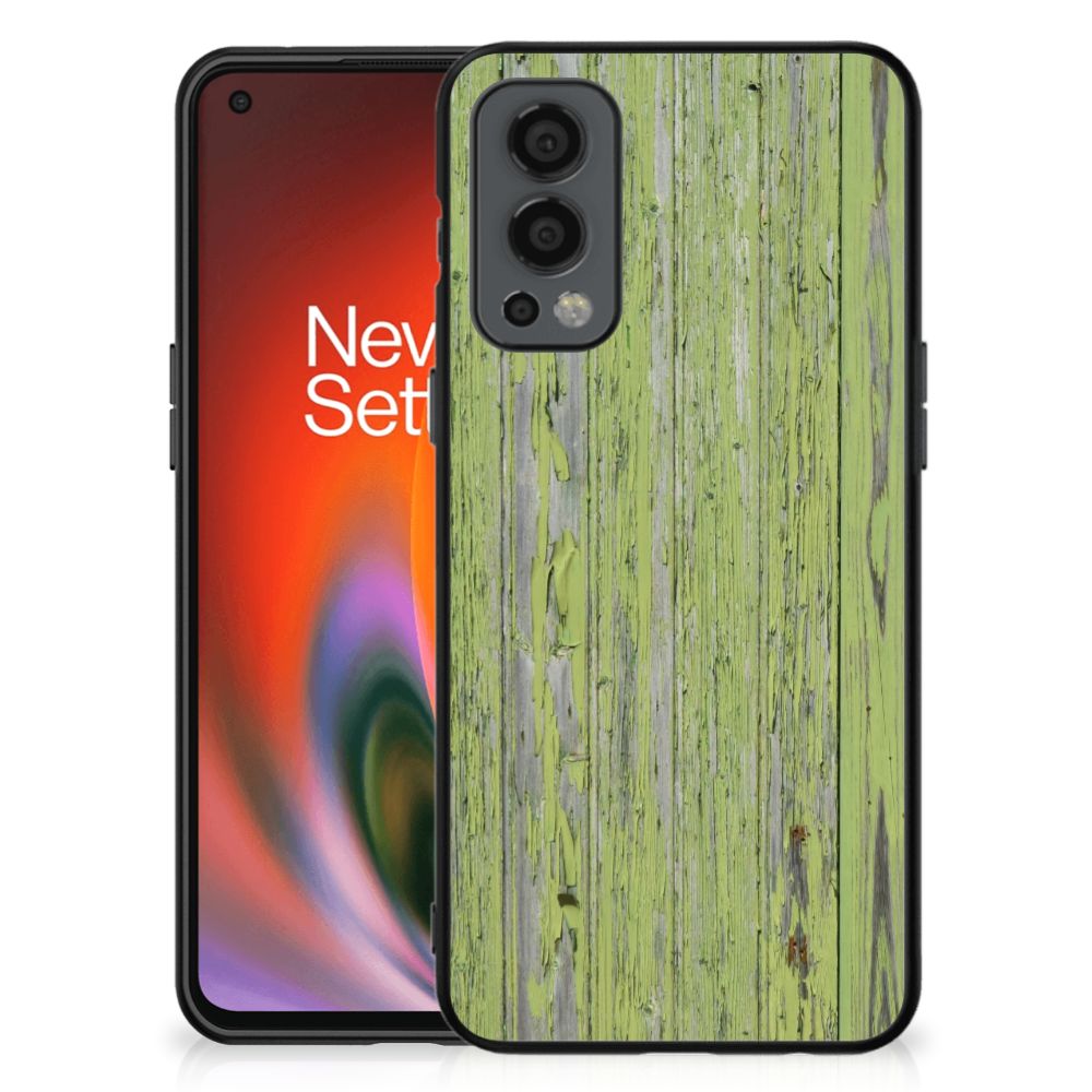 OnePlus Nord 2 Houten Print Telefoonhoesje Green Wood