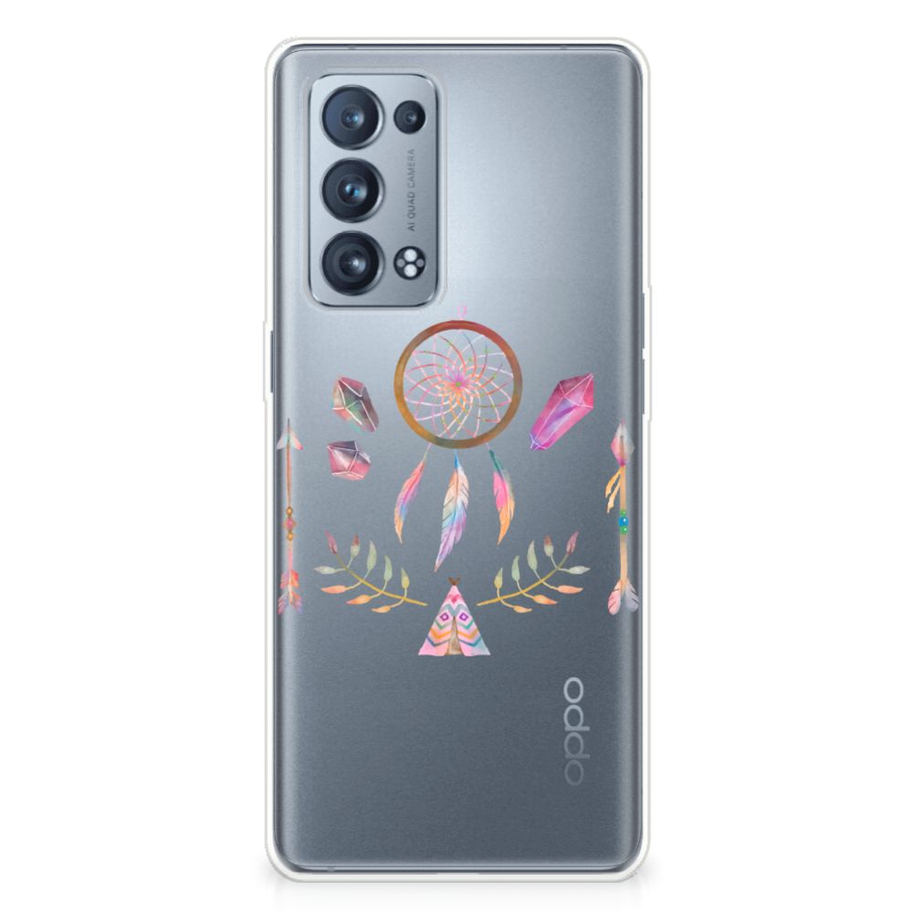 OPPO Reno 6 Pro Plus 5G Telefoonhoesje met Naam Boho Dreamcatcher