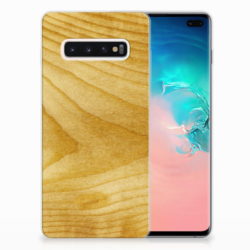 Samsung Galaxy S10 Plus Bumper Hoesje Licht Hout