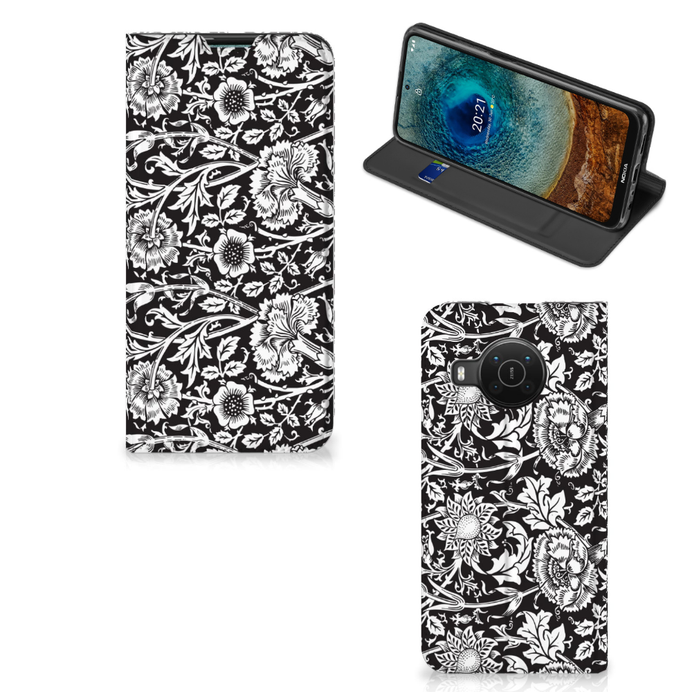 Nokia X20 | X10 Smart Cover Black Flowers - B2C Telecom