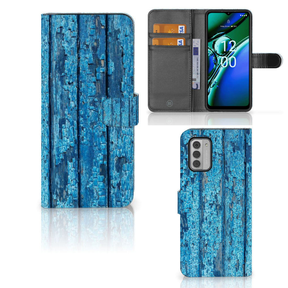 Nokia G42 Book Style Case Wood Blue