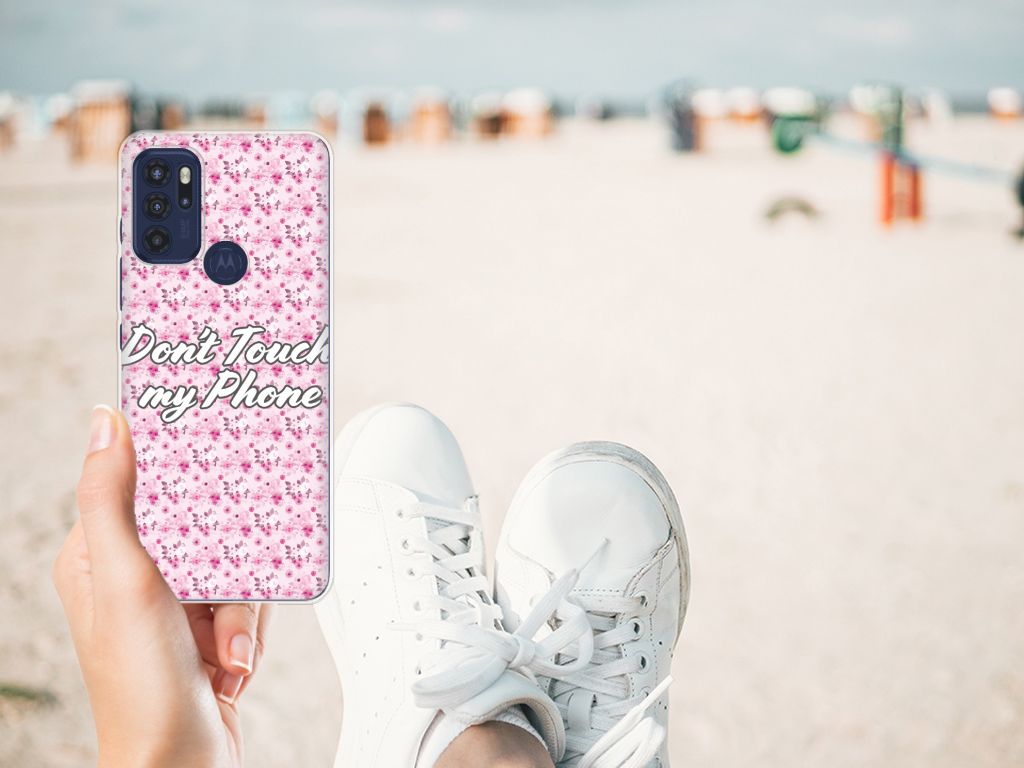 Motorola Moto G60s Silicone-hoesje Flowers Pink DTMP B2C Telecom