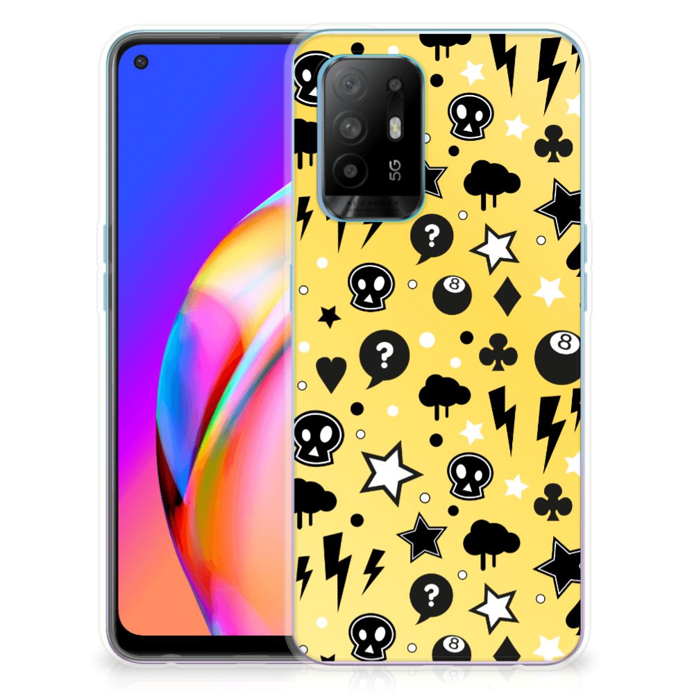 Silicone Back Case OPPO A94 5G | Reno5 Z Punk Geel B2C Telecom