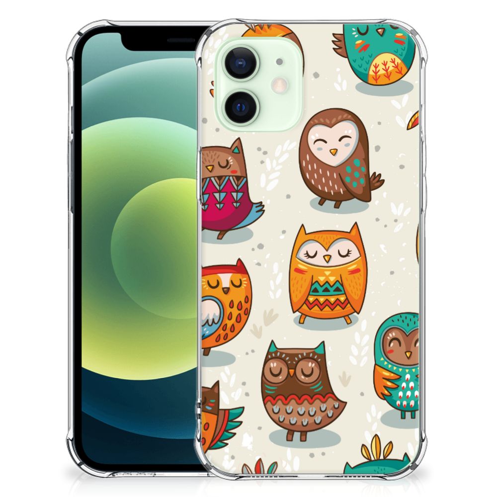 iPhone 12 Mini Case Anti-shock Vrolijke Uilen