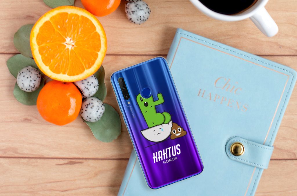 Honor 20 Lite Telefoonhoesje met Naam Cactus Poo