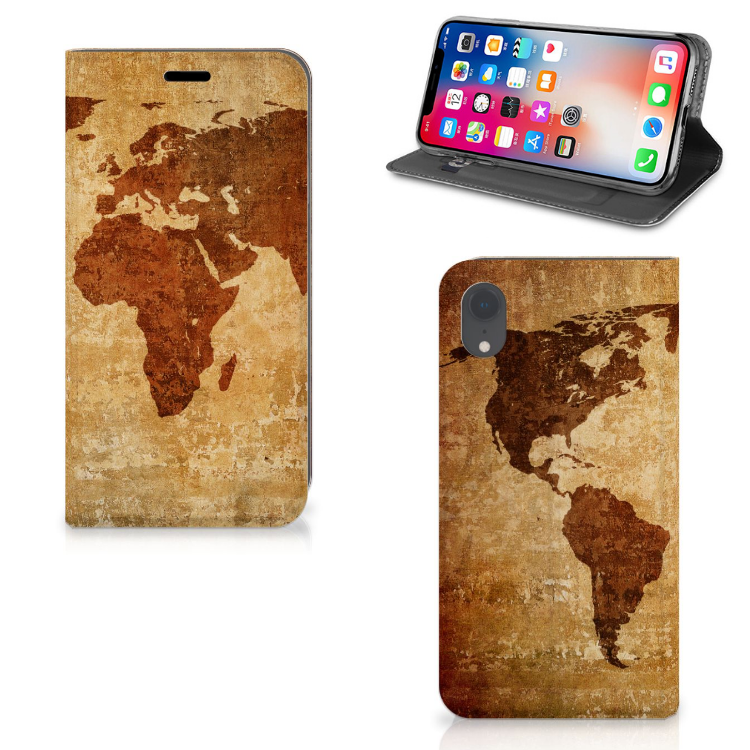 Apple iPhone Xr Book Cover Wereldkaart