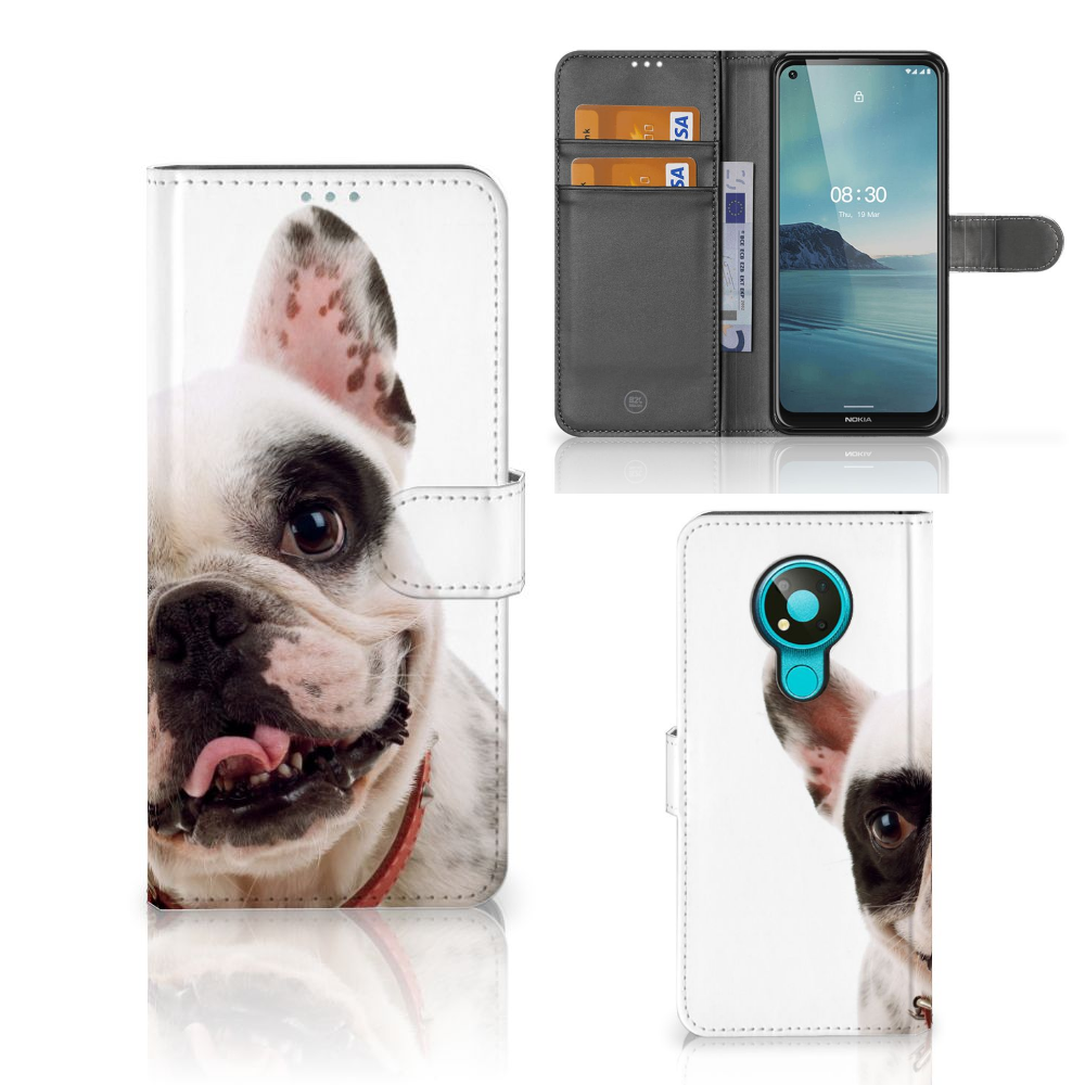 Nokia 3.4 Telefoonhoesje met Pasjes Franse Bulldog