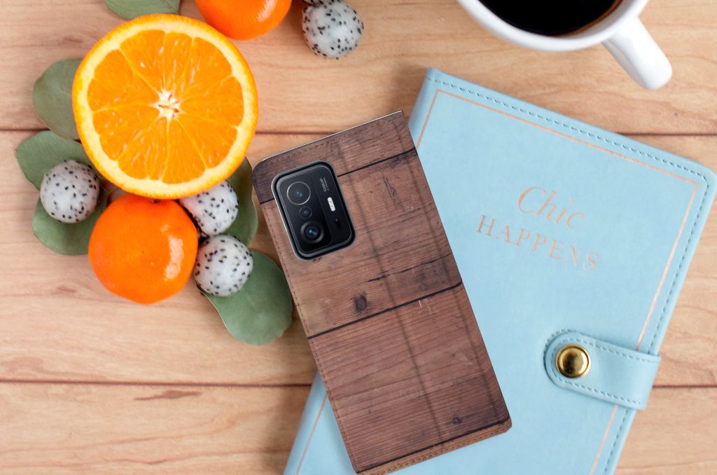 Xiaomi 11T | Xiaomi 11T Pro Book Wallet Case Old Wood - B2C Telecom