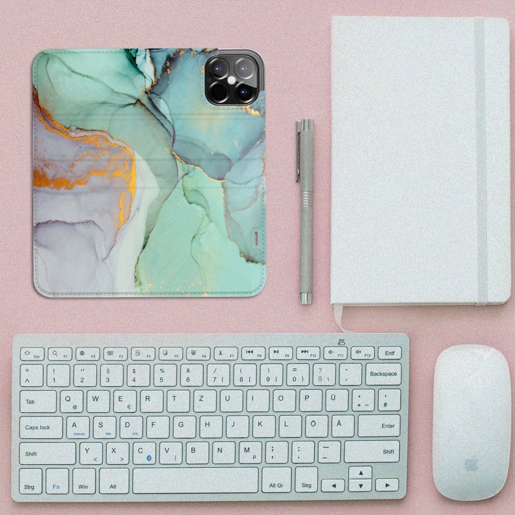 Bookcase voor iPhone 12 Pro Max Watercolor Mix - B2C Telecom