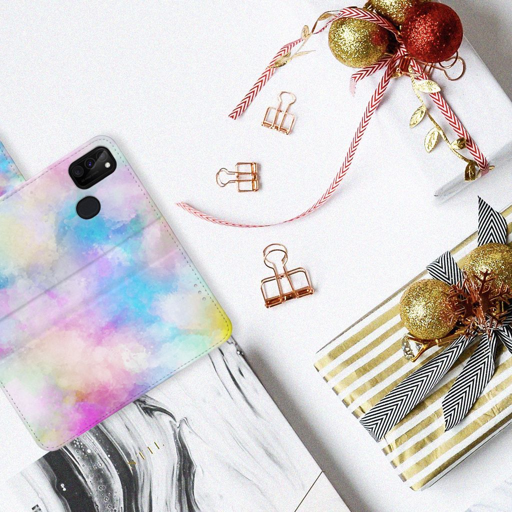 Hoesje Samsung Galaxy M21 | M30s Watercolor Light op tafel met kerstdecoraties en cadeaus.