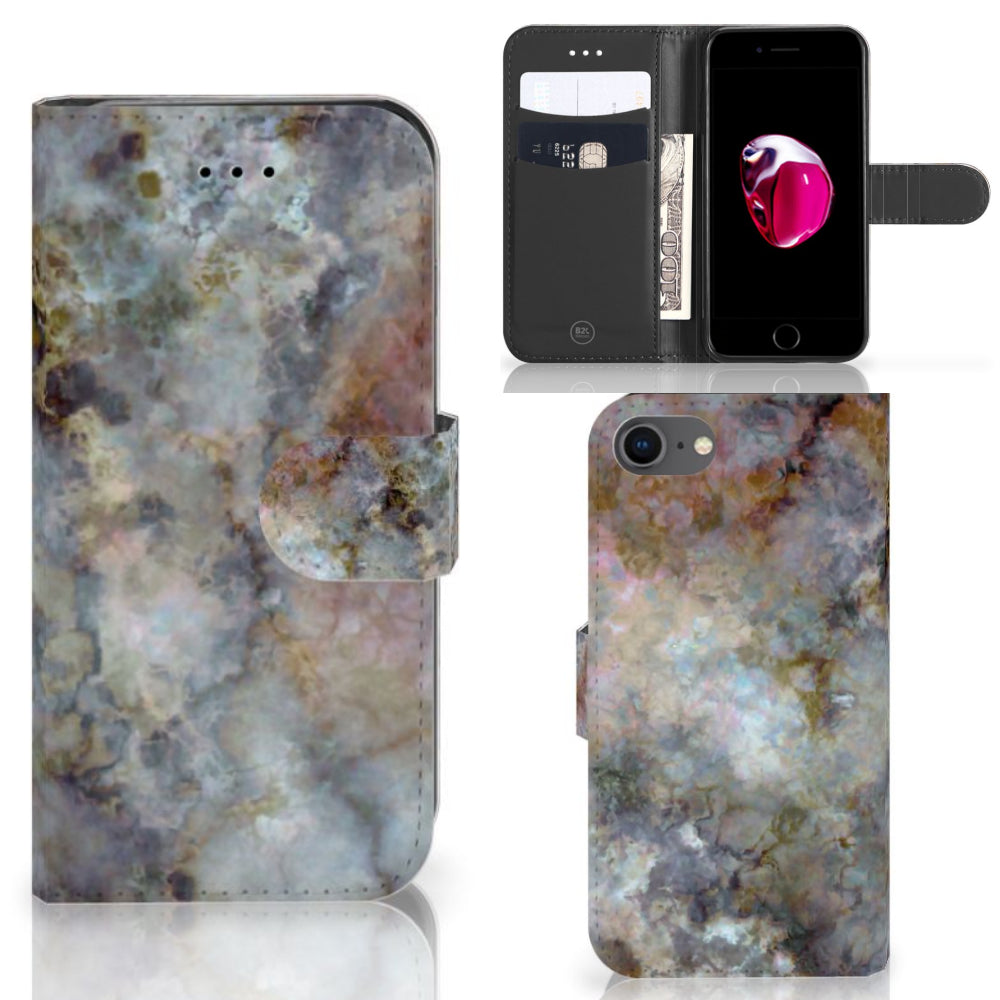 iPhone 7 | 8 | SE (2020) | SE (2022) Bookcase Marmer Grijs