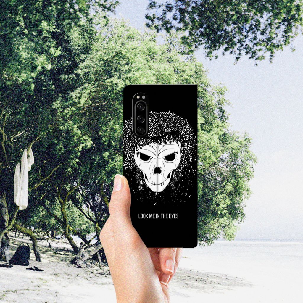 Mobiel BookCase Sony Xperia 5 Skull Hair - B2C Telecom