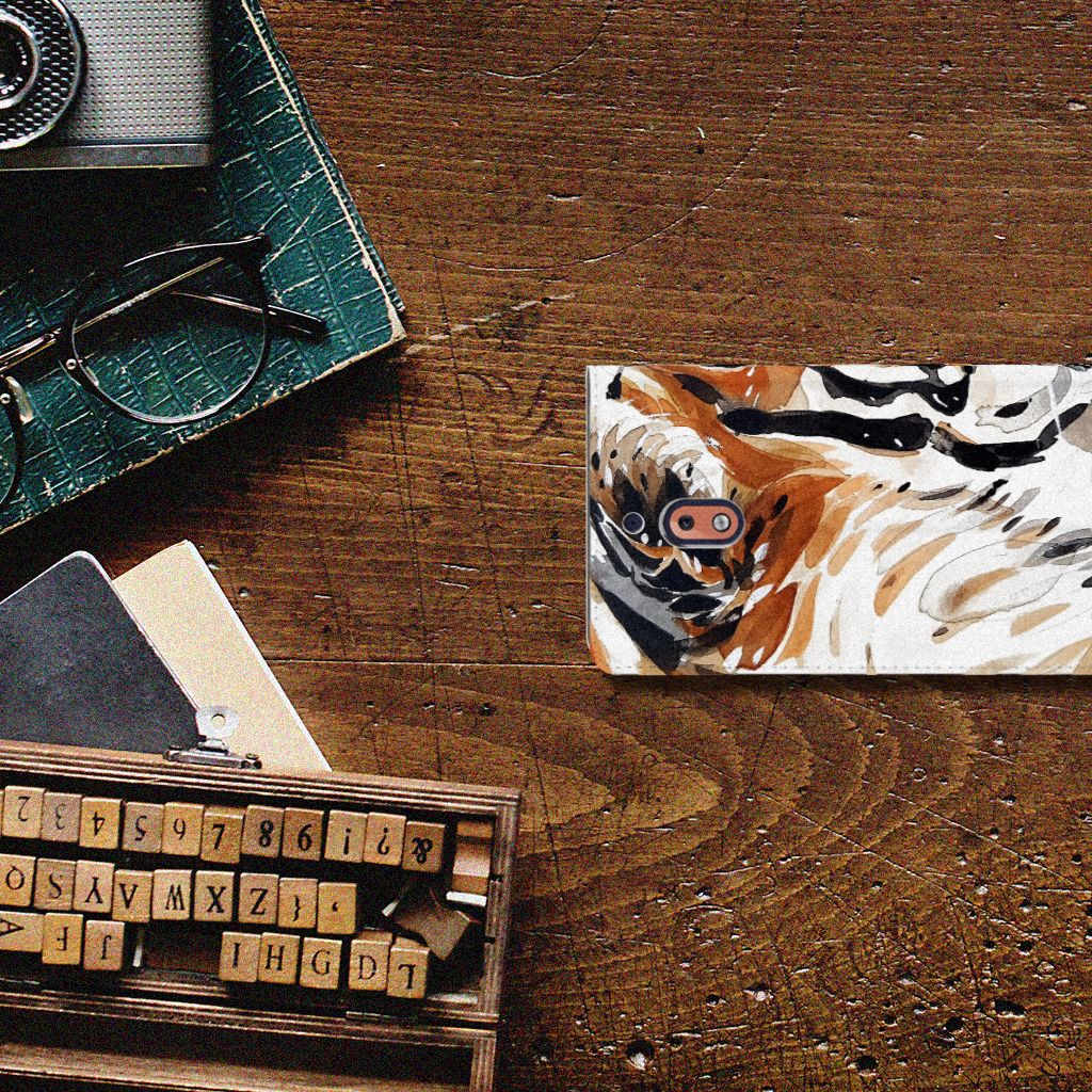 Bookcase Nokia 2.1 2018 Watercolor Tiger