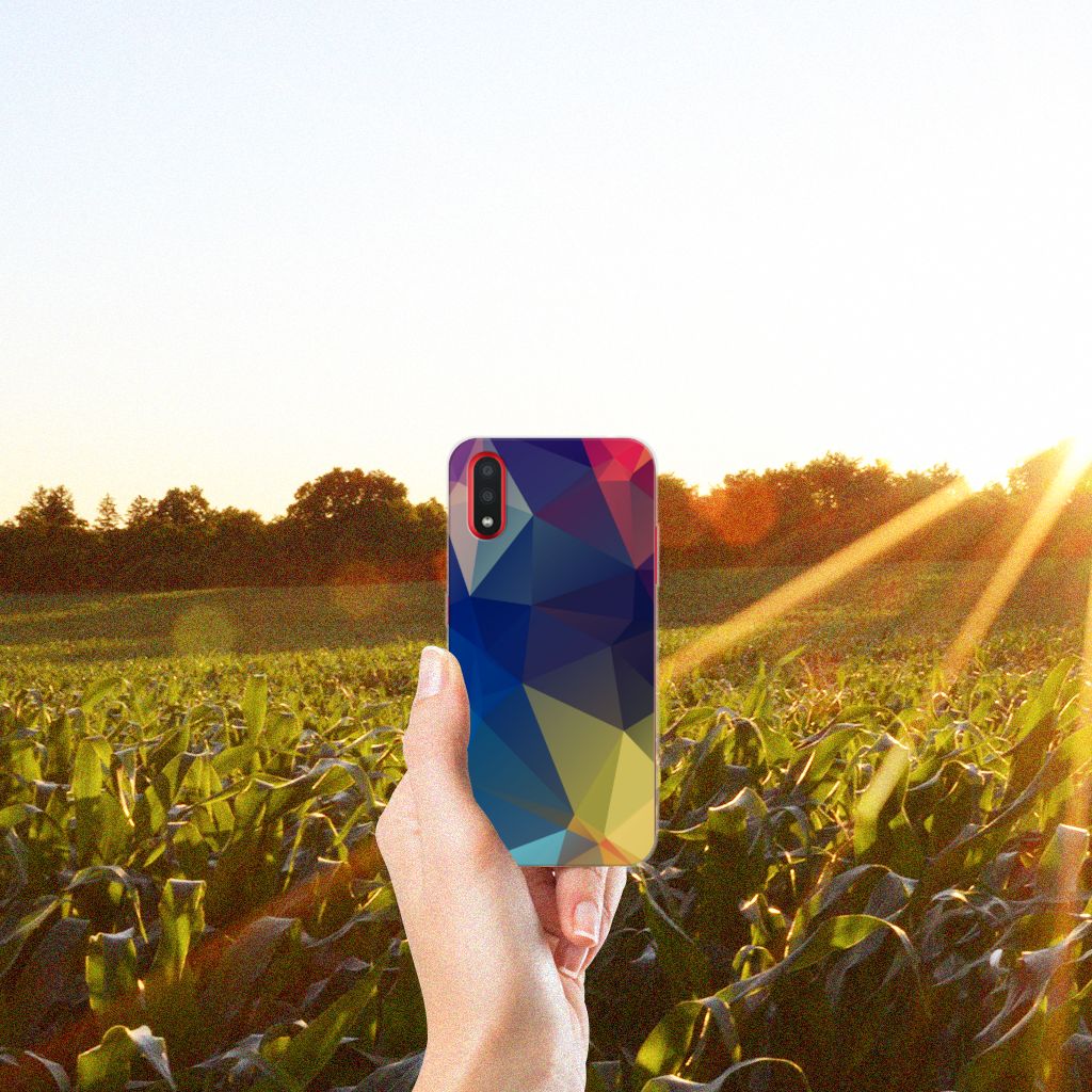 Samsung Galaxy A01 TPU Hoesje Polygon Dark B2C Telecom