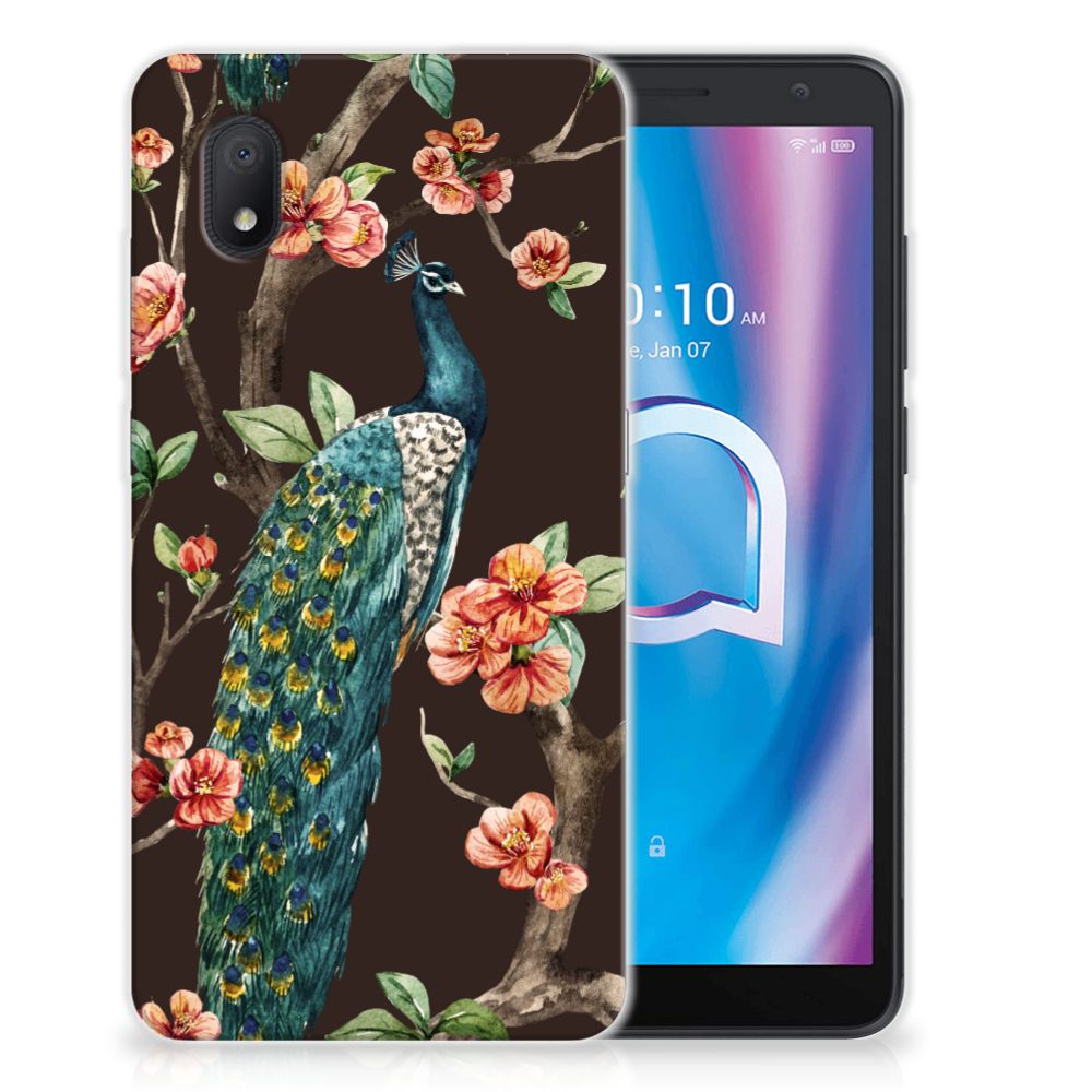 Alcatel 1B (2020) TPU Hoesje Pauw met Bloemen B2C Telecom