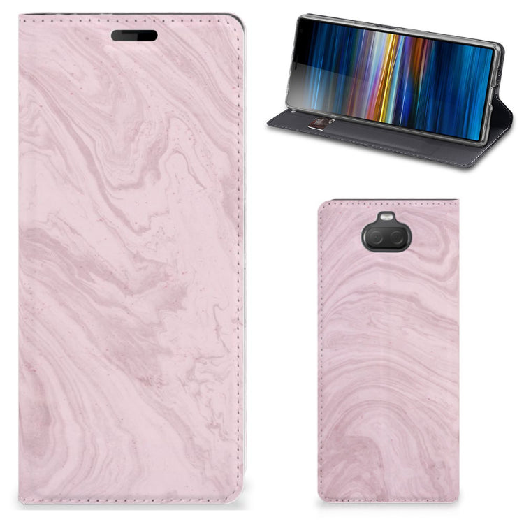 Sony Xperia 10 Standcase Marble Pink - Origineel Cadeau Vriendin