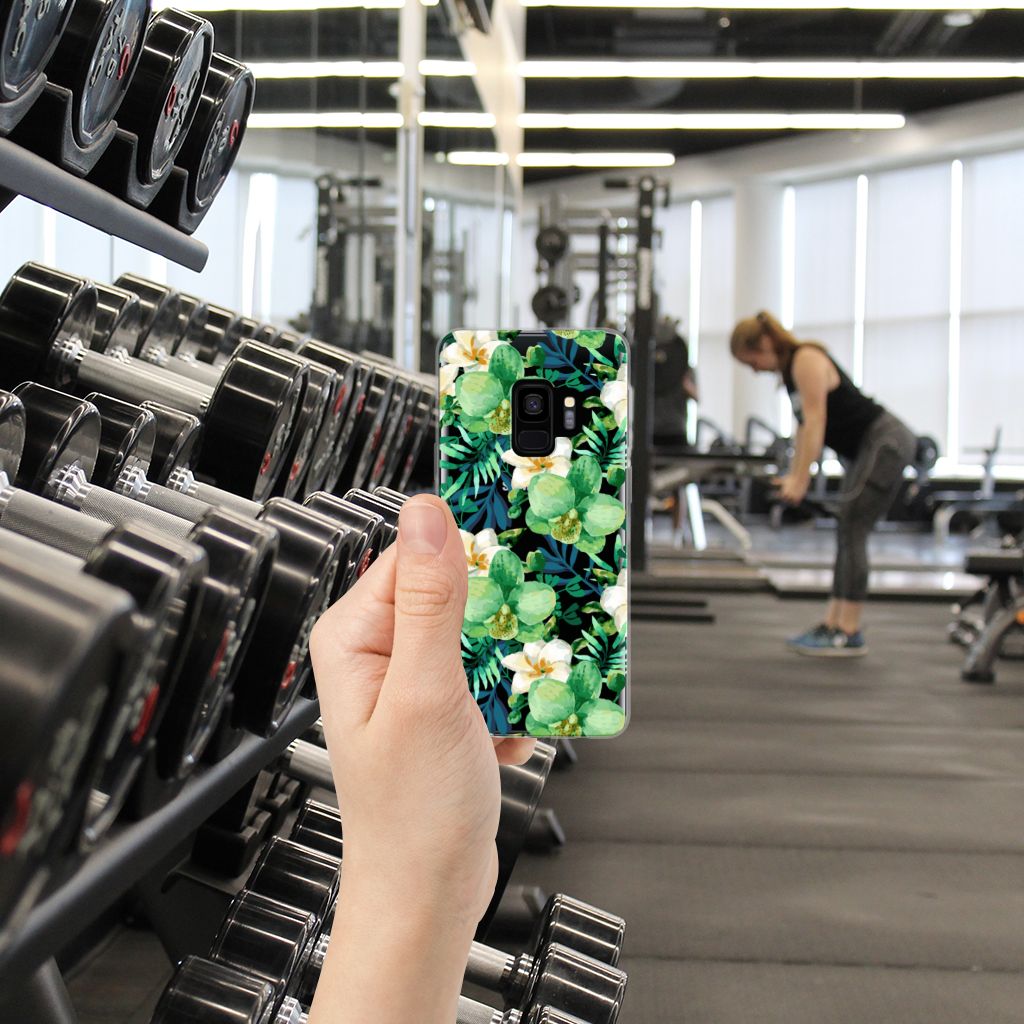Samsung Galaxy S9 TPU Case Orchidee Groen