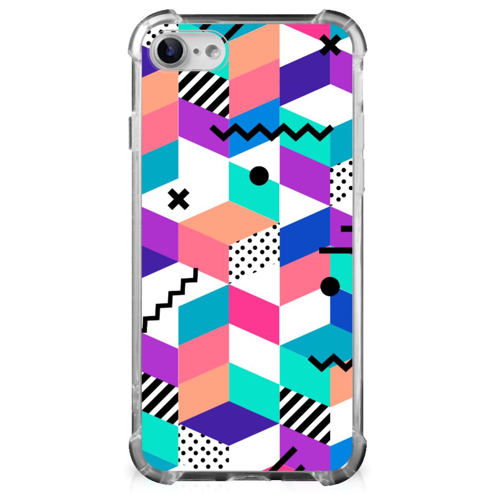 iPhone SE 2022/2020 | iPhone 8/7 Shockproof Case Blokken Kleurrijk