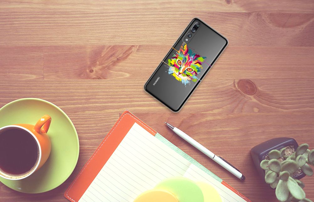 Huawei P20 Pro Telefoonhoesje met Naam Cat Color