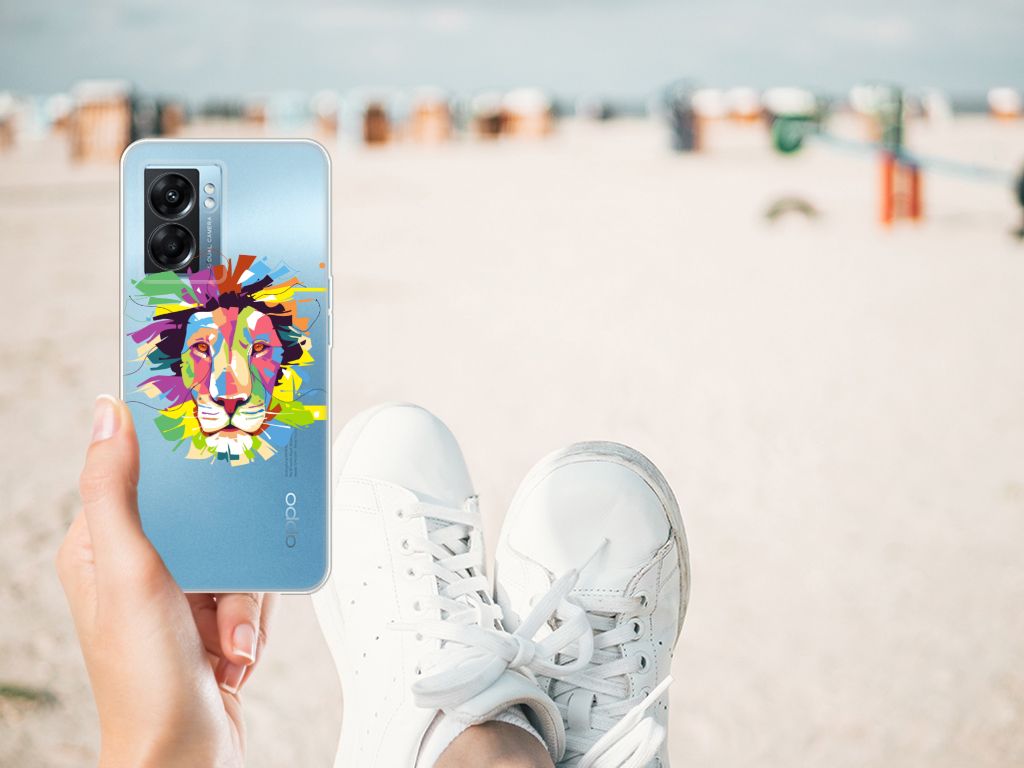 OPPO A77 | A57 5G Telefoonhoesje met Naam Lion Color B2C Telecom