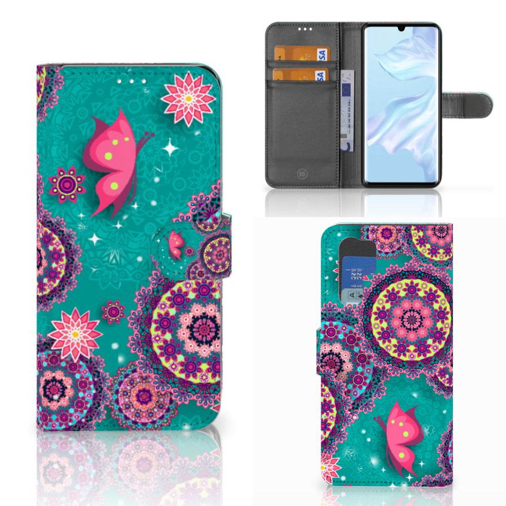 Huawei P30 Pro Hoesje Cirkels en Vlinders