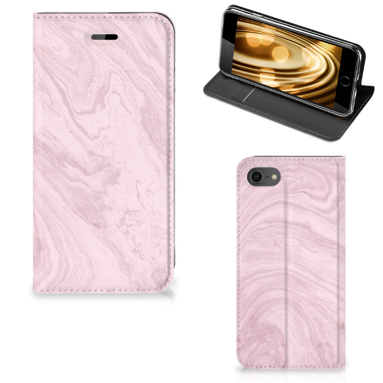 iPhone 7 | 8 | SE (2020) | SE (2022) Standcase Marble Pink - Origineel Cadeau Vriendin