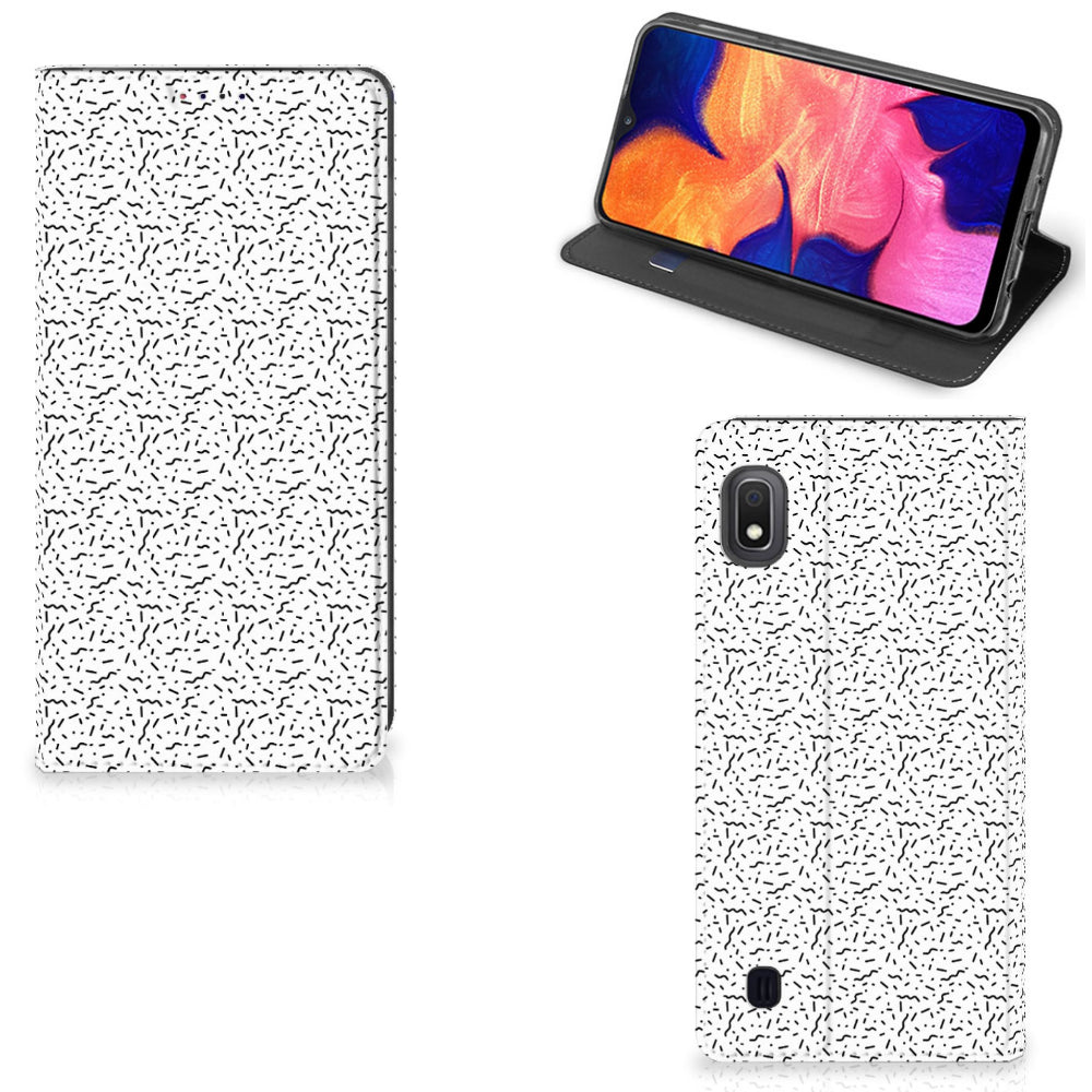 Samsung Galaxy A10 Hoesje met Magneet Stripes Dots