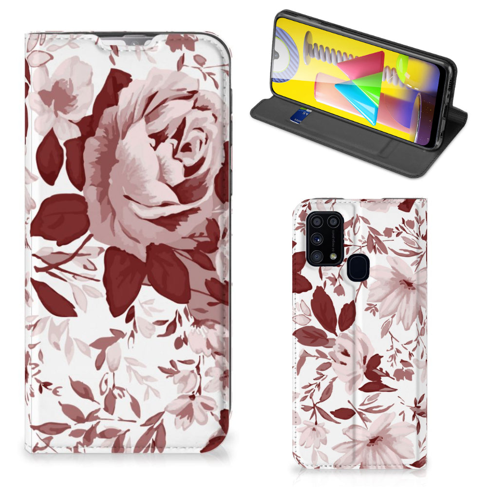 Bookcase Samsung Galaxy M31 Watercolor Flowers