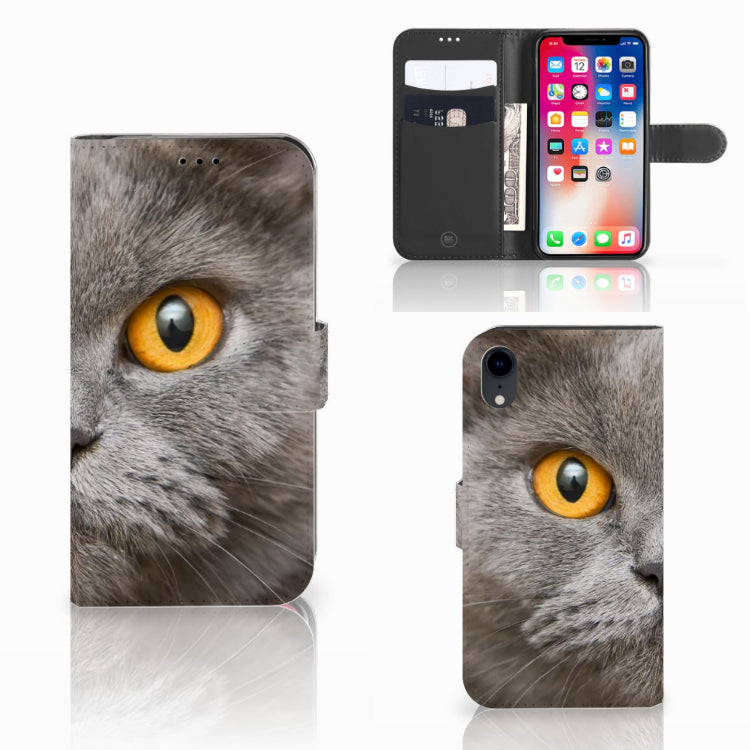 Telefoonhoesje met Pasjes Apple iPhone Xr Britse Korthaar