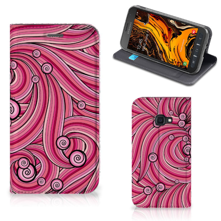 Samsung Galaxy Xcover 4s Bookcase Swirl Pink