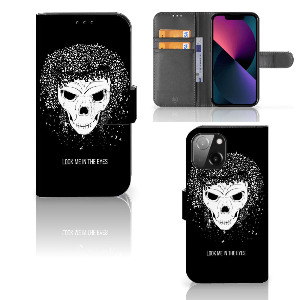 Telefoonhoesje met Naam iPhone 13 Mini Skull Hair