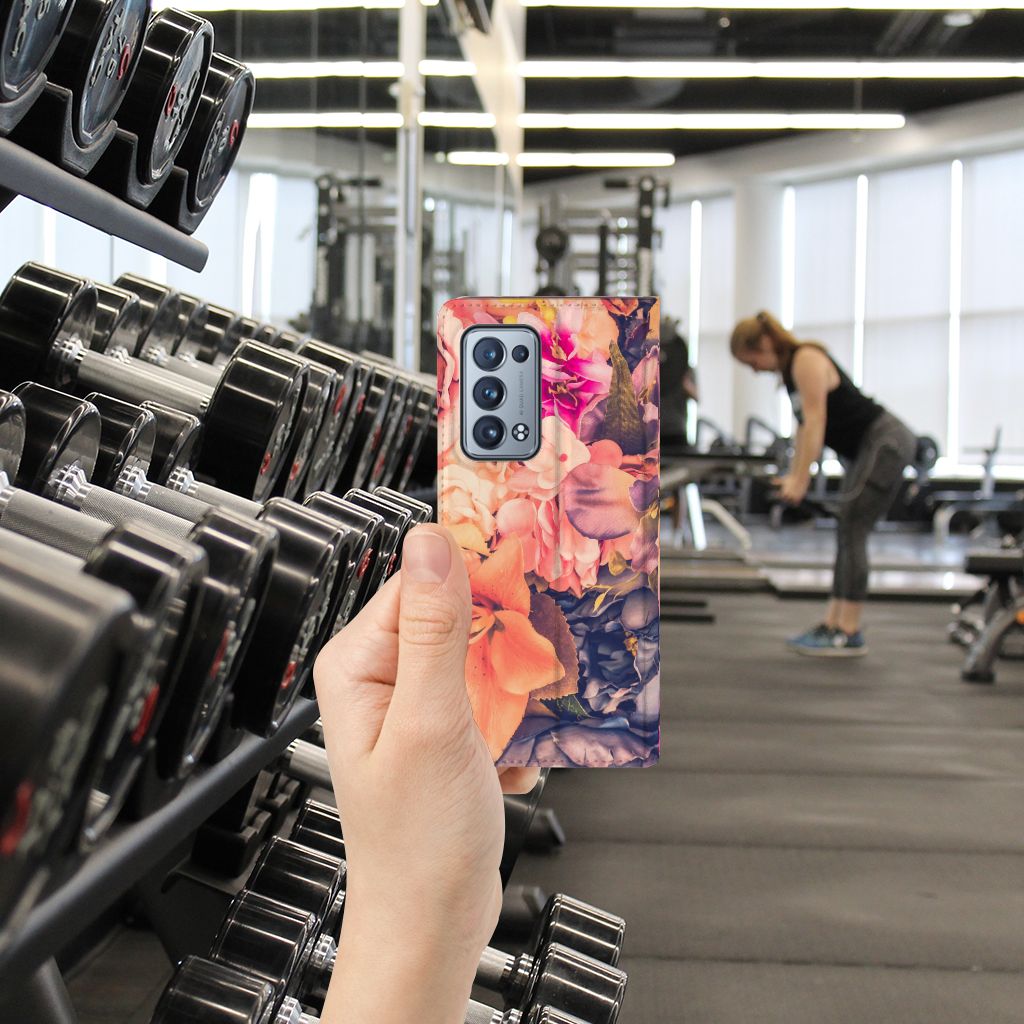 OPPO Reno 6 Pro Plus 5G Smart Cover Bosje Bloemen - B2C Telecom