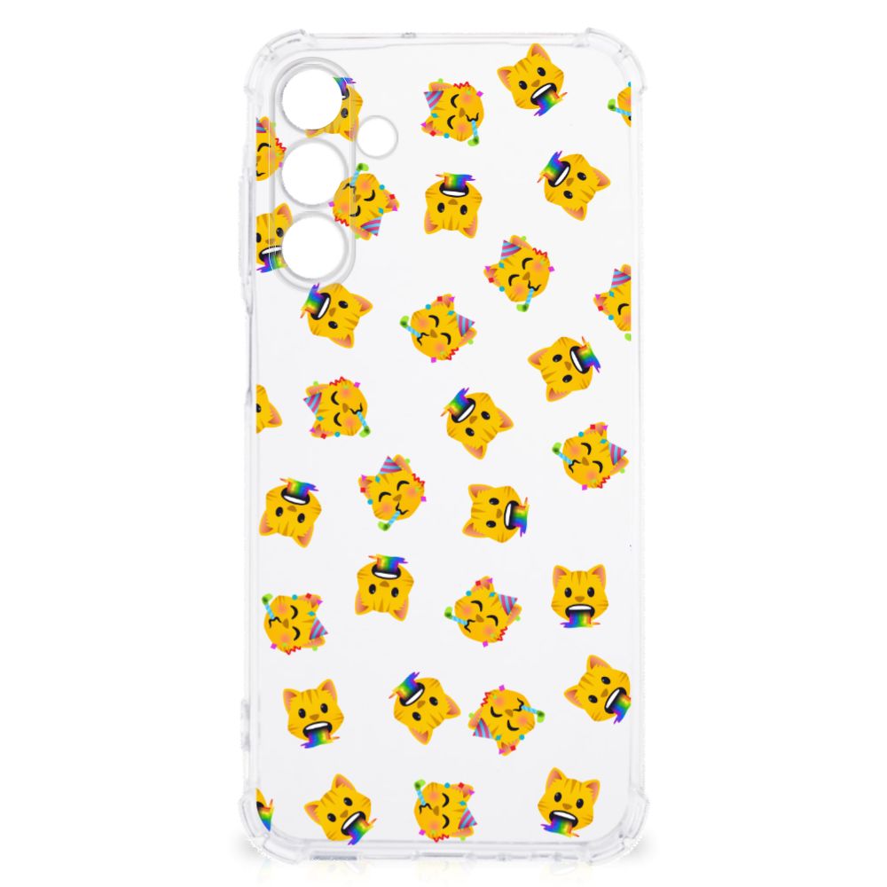 Doorzichtige Silicone Hoesje voor Samsung Galaxy A15 Katten Emojis