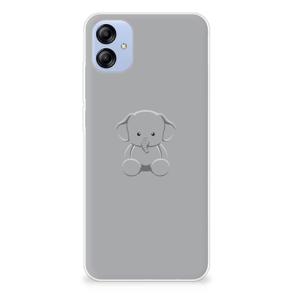 Samsung Galaxy A04e Telefoonhoesje met Naam Grijs Baby Olifant B2C Telecom