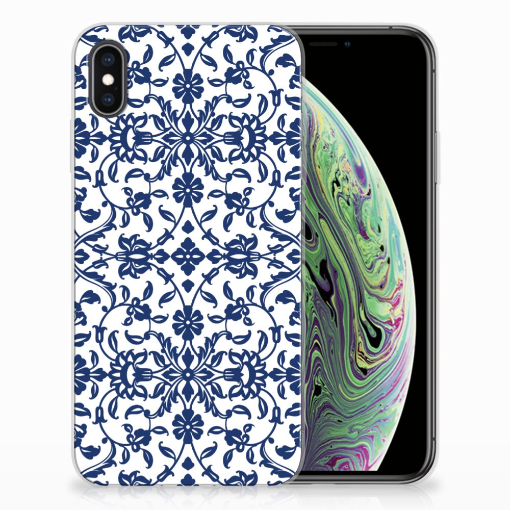 Apple iPhone Xs Max TPU Case Flower Blue