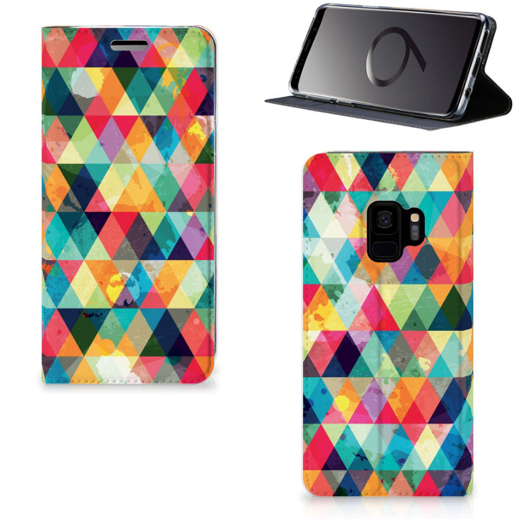 Samsung Galaxy S9 Hoesje met Magneet Geruit