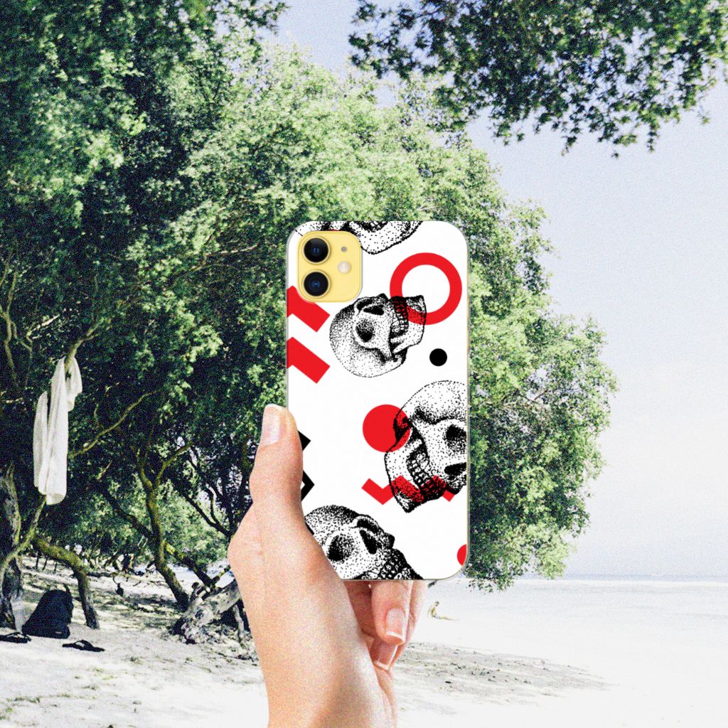 Silicone Back Case Apple iPhone 11 Skull Red