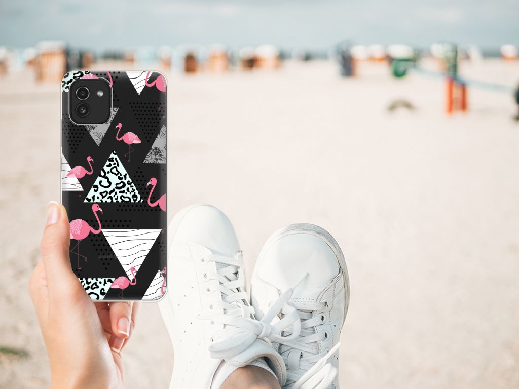 Samsung Galaxy A03 TPU Hoesje Flamingo Triangle B2C Telecom