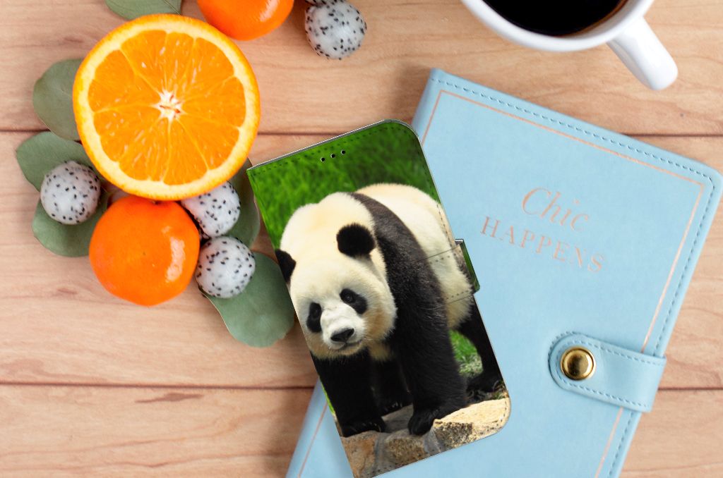 iPhone 14 Plus Telefoonhoesje met Pasjes Panda