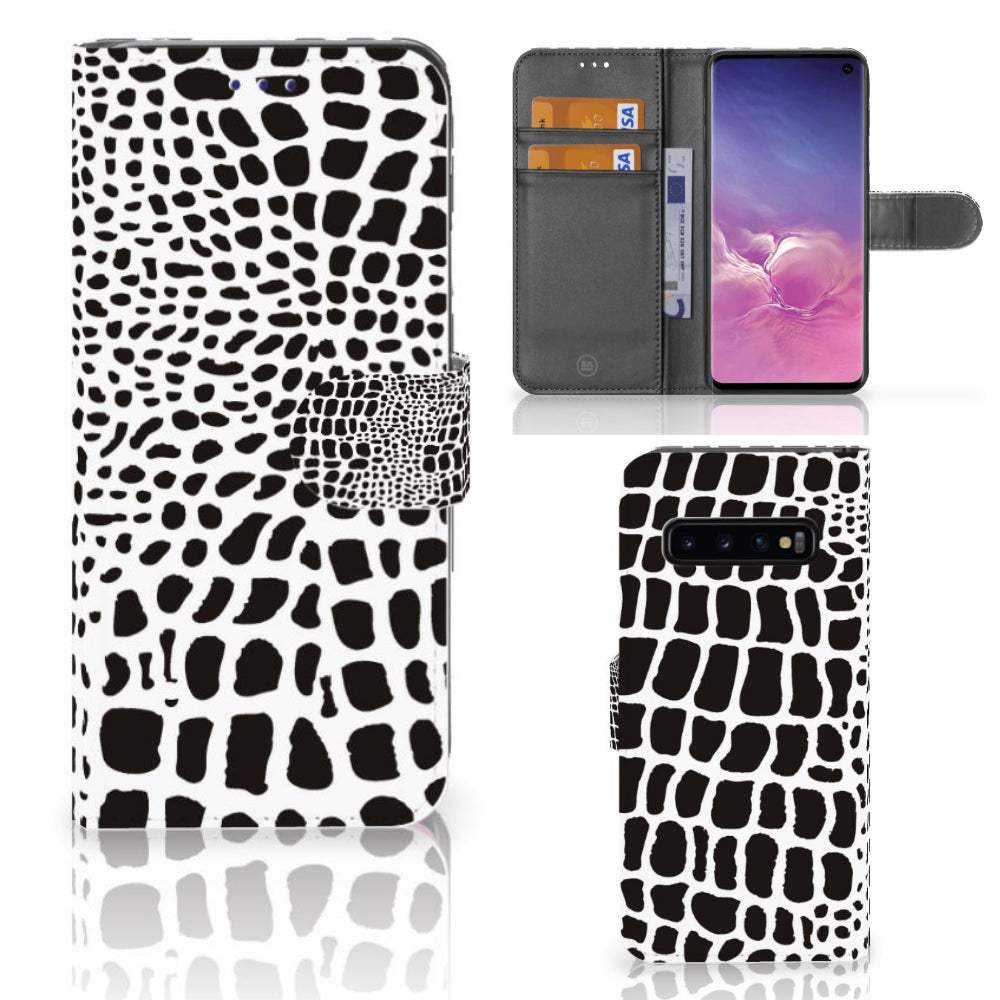 Samsung Galaxy S10 Telefoonhoesje met Pasjes Slangenprint