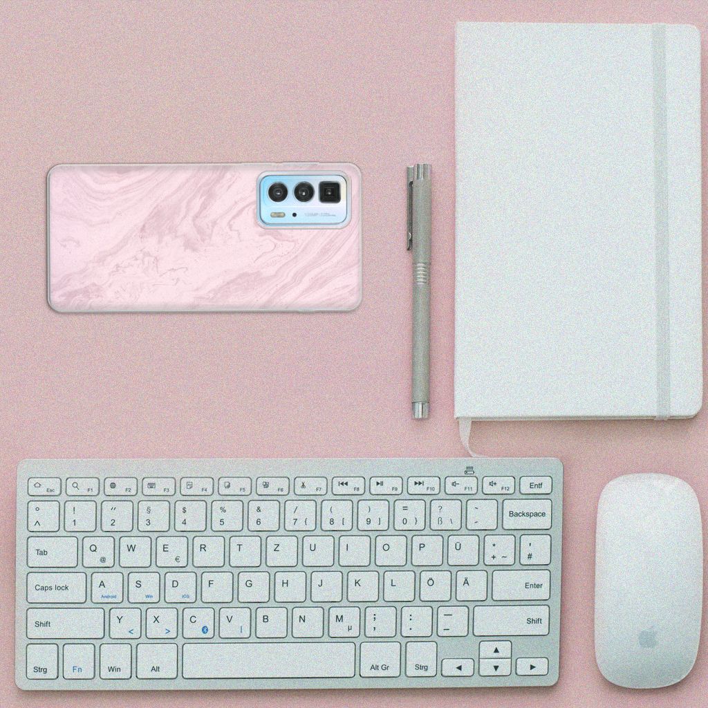 Motorola Edge 20 Pro TPU Siliconen Hoesje Marble Pink B2C Telecom