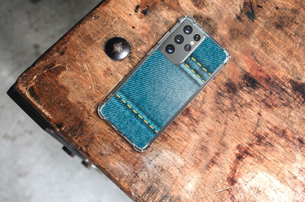 Samsung Galaxy S21 Ultra Anti Shock Bumper Case Jeans