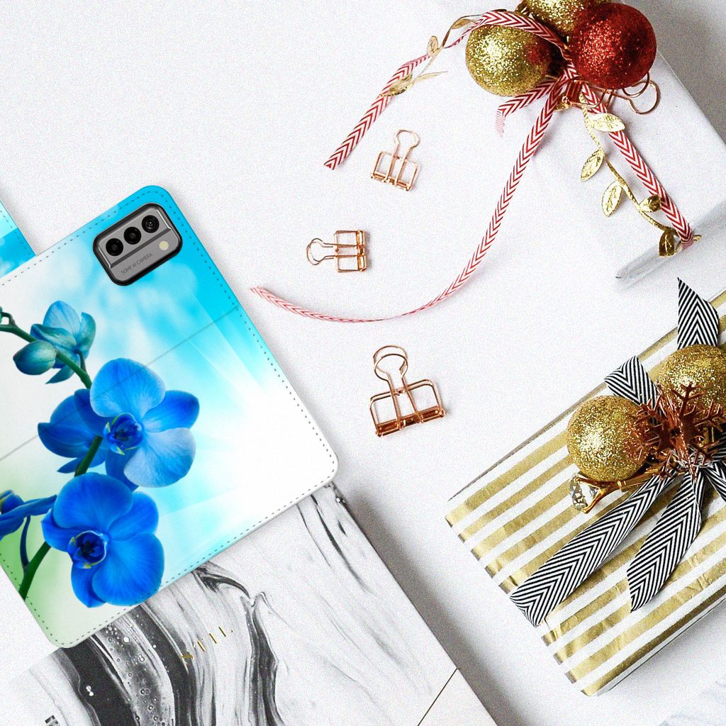 Nokia G22 Hoesje Orchidee Blauw - Cadeau voor je Moeder