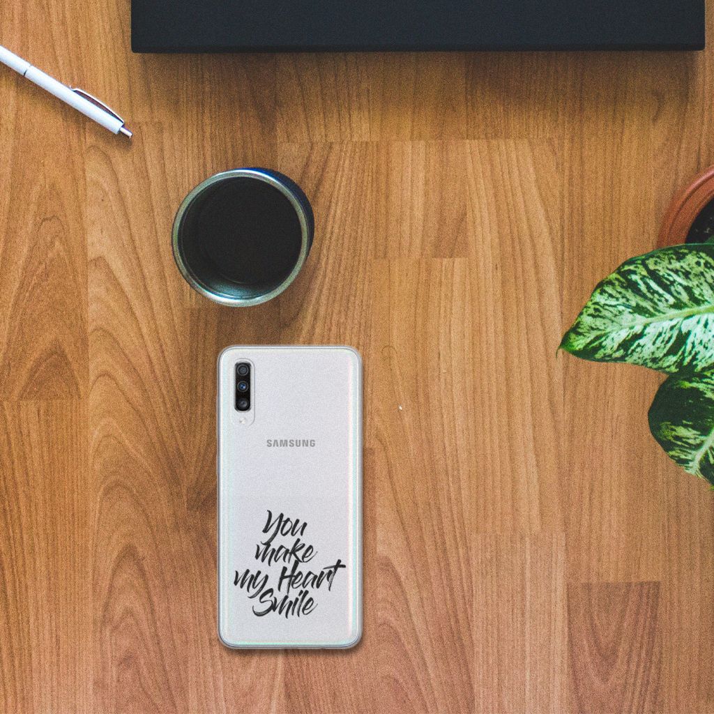 Samsung Galaxy A70 Siliconen hoesje met naam Heart Smile