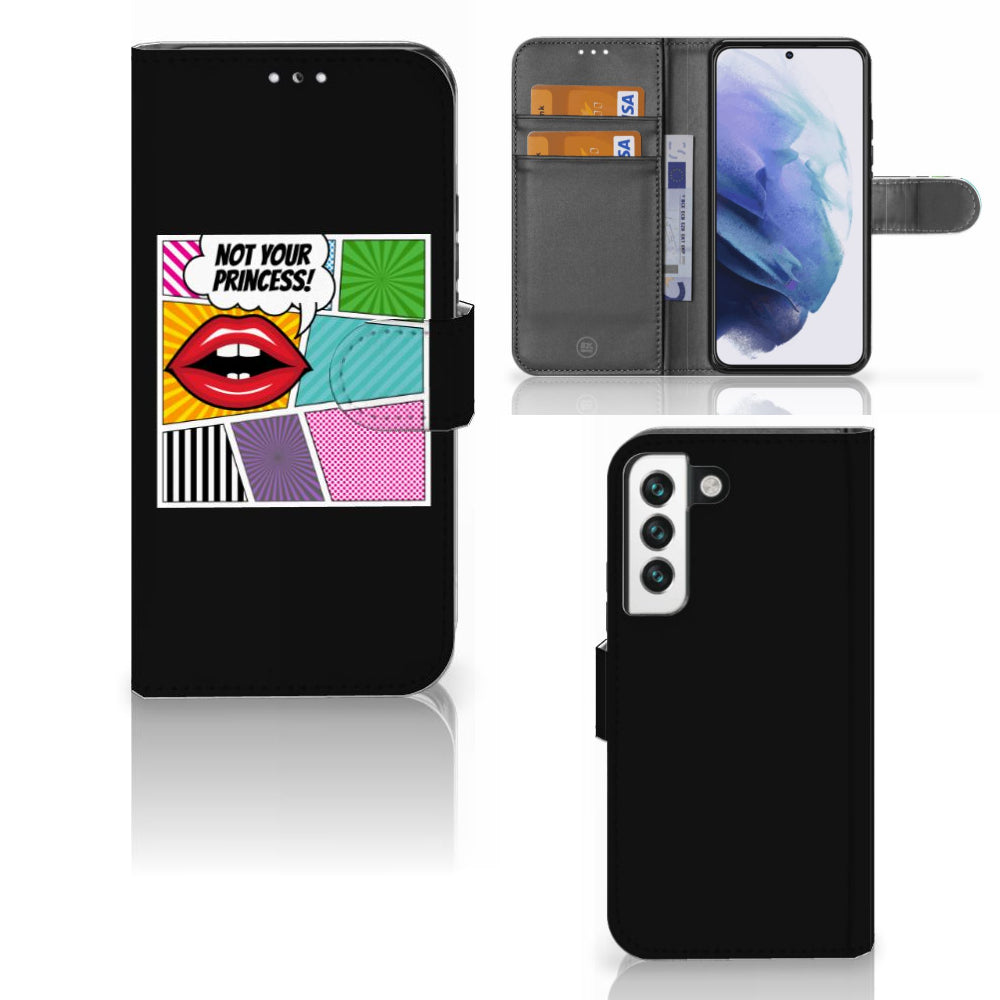 Samsung Galaxy S22 Wallet Case met Pasjes Popart Princess