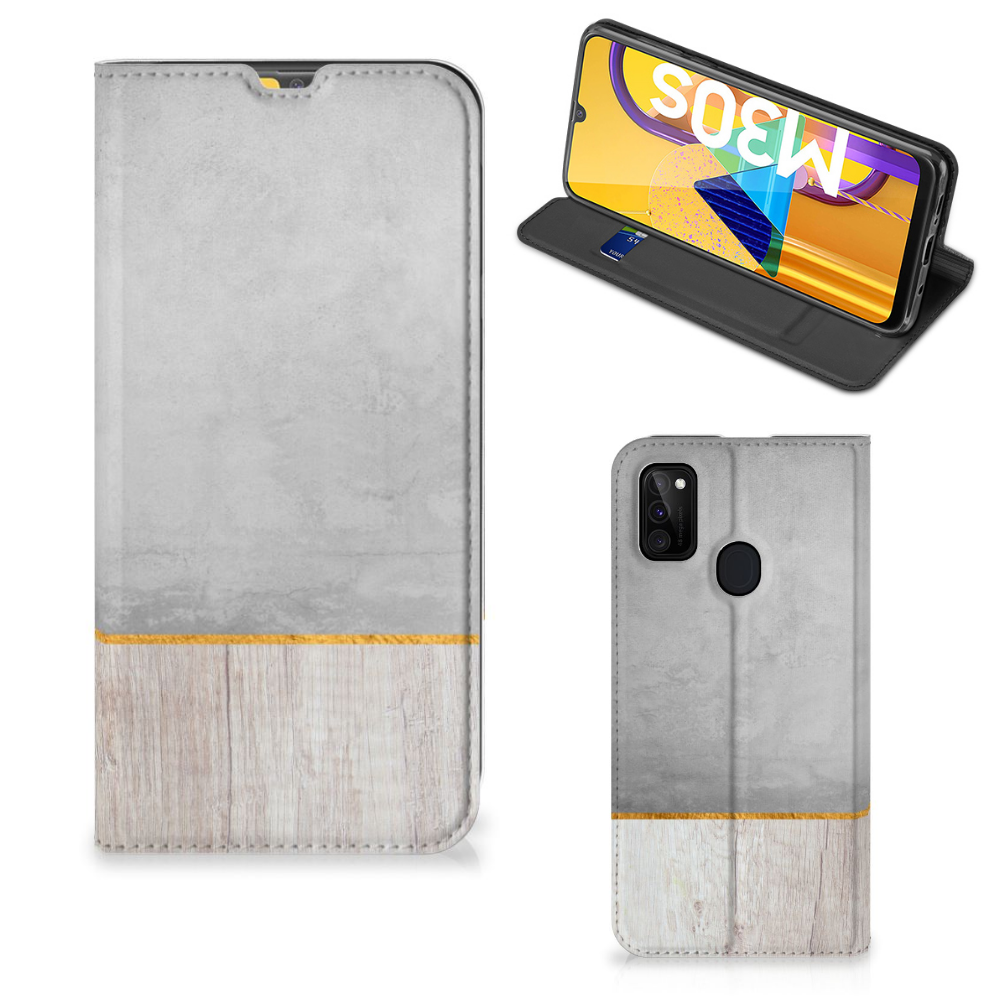 Samsung Galaxy M30s | M21 Book Wallet Case Wood Concrete - B2C Telecom