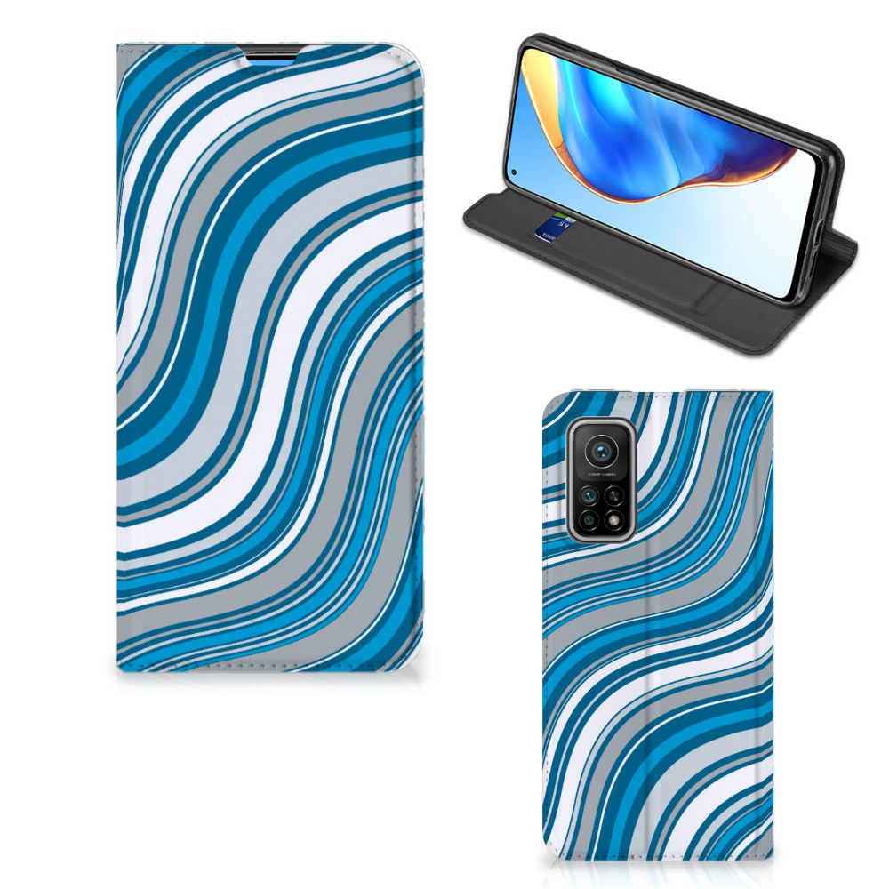 Xiaomi Mi 10T | 10T Pro Hoesje met Magneet Waves Blue - B2C Telecom
