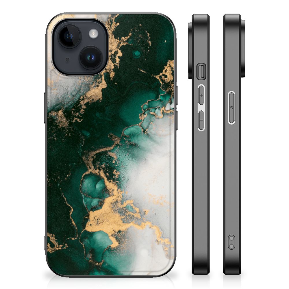 Marmeren Print Telefoonhoesje voor iPhone 15 Plus Marmer Groen