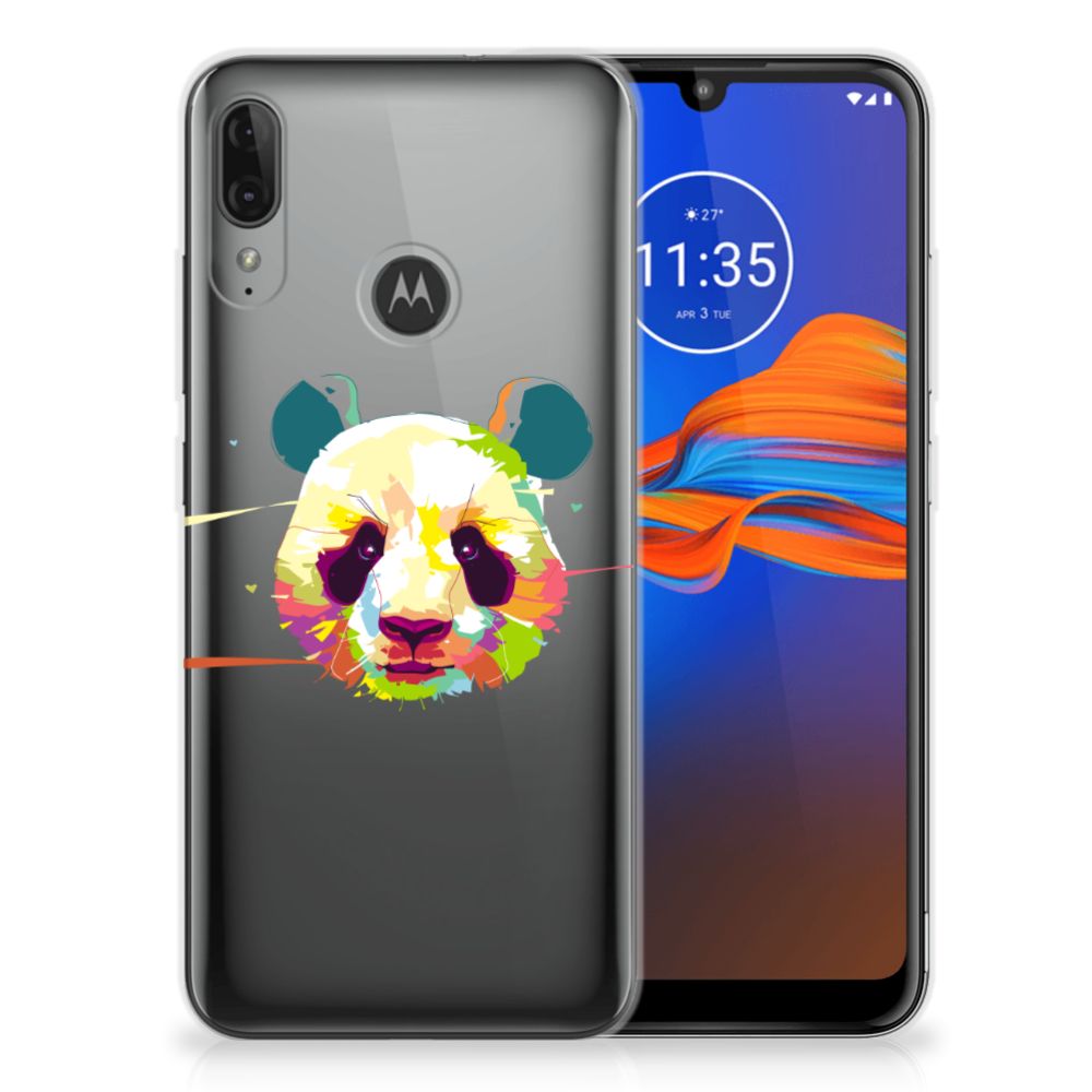 Motorola Moto E6 Plus Telefoonhoesje met Naam Panda Color